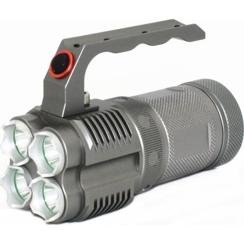 Uranusfire 4 x XM-L2 LED Flashlight 4 Modes High/Middle/Low/Strobe Portable Aluminum Torch Lamp Use 4x 18650 Li-ion Battery