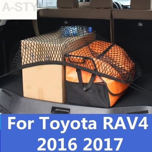 For Toyota RAV4 RAV 4 2016 2017 Stretch Luggage Net Baggage Nets Fixed Network Car Trunk Luggage Stacking Net Car accessories
