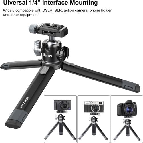 Ulanzi Camera Video Vlog Kit Tripod Arca Quick Release Ball Head Rotatable Cold Shoe 1/4-inch Interface for SLR DSLR Camcorder
