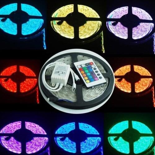 Waterproof IP 65 5M 12V 60Led/M 300LEDs RGB 5050 LED strip set include 24 keys IR Remote controller Good quality