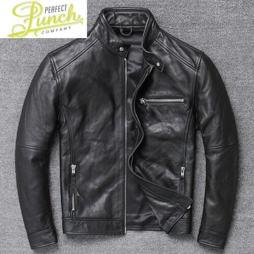 Jacket Men Clothes Genuine 2021 Cowhide Coat Motorcycle Real Cow Leather Jackets Spring Autumn Coats 095Hei KJ4192