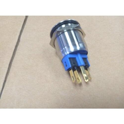 1pcs lot 3A/220V 24V LED DPST 22mm Momentary Stainless Steel Push Button Switch connector