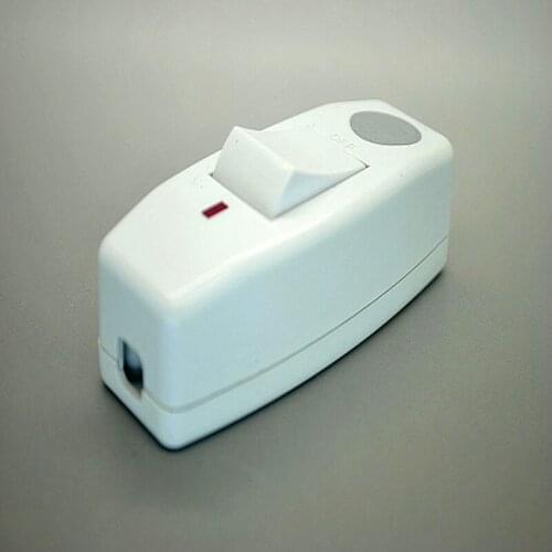 2pcs/lot 097 big button intermediate switch with indicator light online switch double broken line white 250V6A