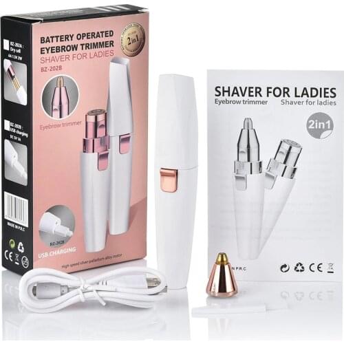 Two-in-one Small-scale Electric Shaving Eyebrow Trimmer Washing Convenient Facial Shaver Mini Depilator