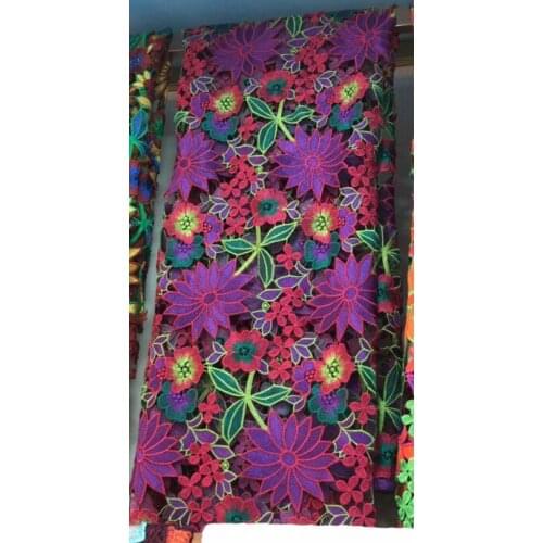 African flower Net Lace Fabric for party Dress SYJ-168813 super Quality Embroidered Lace Fabric