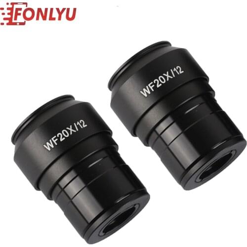 KOPPACE Binocular Microscope lens 2 PCS WF20X/12 Microscope eyepieces 30mm Interface High eye point Stereo Microscope eyepiece
