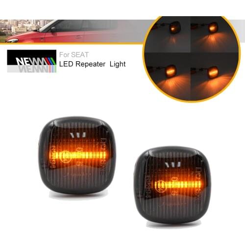 Smoke Sequential Fender Side Blinker Light Repeaters for Audi A3 8L SEAT Cordoba Ibiza Toledo Skoda Fabia Octavia Rapid Roomster