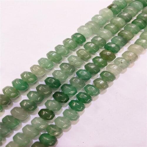 1 Strand 58Pcs 7x9mm Natural Green Aventurine Wheel Loose Beads For DIY Jewelry Necklace Making Accessories 15.5Inch