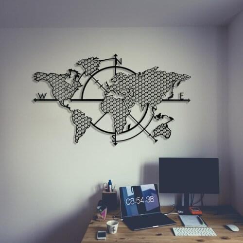 Carte de la Vie Nouveau Conçu ** Unique ** Carte du monde 3d myrrh Silhouette Mural Décor mural (40 × 23 pouces / 99x57cm)