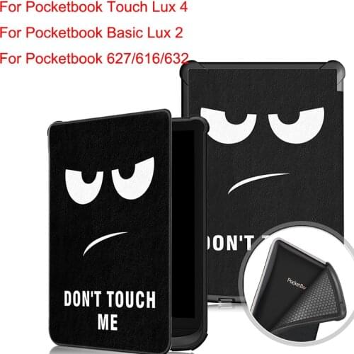 Case For Pocketbook Touch Lux 4/Basic Lux 2/627/616/632 PU Leather Smart Cover Soft TPU Back Shell Eye Tower Graffiti Flower KST