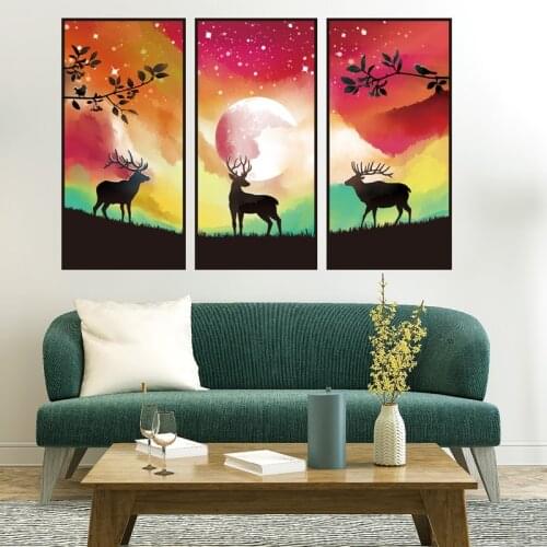 Nordic Elk Room Decoration Wall Stickers Living Room Porch Corridor Sofa Backdrop Wall Decoration Bedroom Decals for Furniture