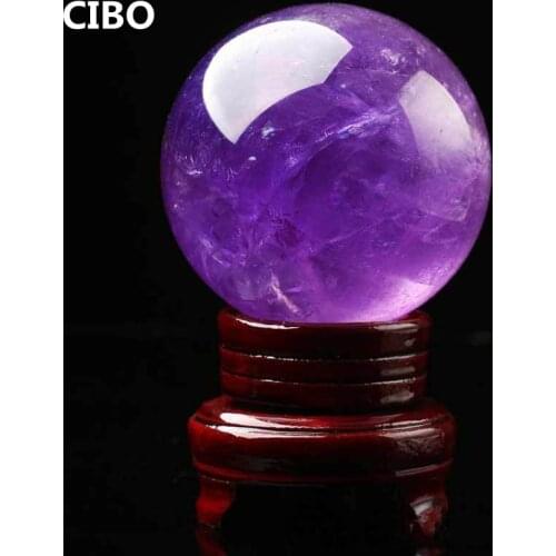 40mm Amethyst Ball Amethyst Rough Polished Decoration Decoration Decoration glass beads