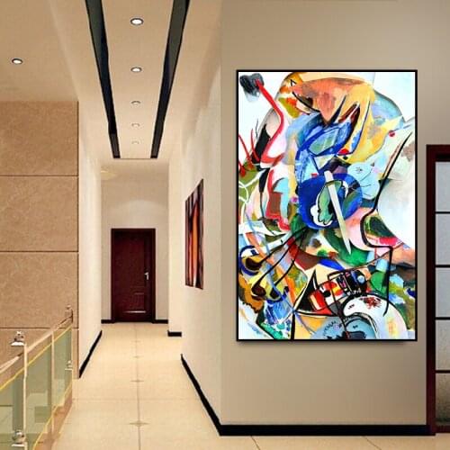 Canvas Art Prints Painting Poster Artist Wassily Kandinsky Geometric Abstract Wall Picture For Living Room Home Decor Cuadros