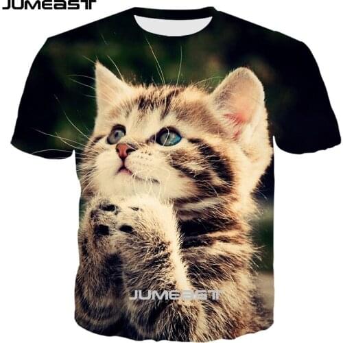 Jumeast Brand Men Women 3D Printed T-Shirt Animal Cat Short Sleeve New Fashion T Shirt Sport Pullover Summer Tops Tees