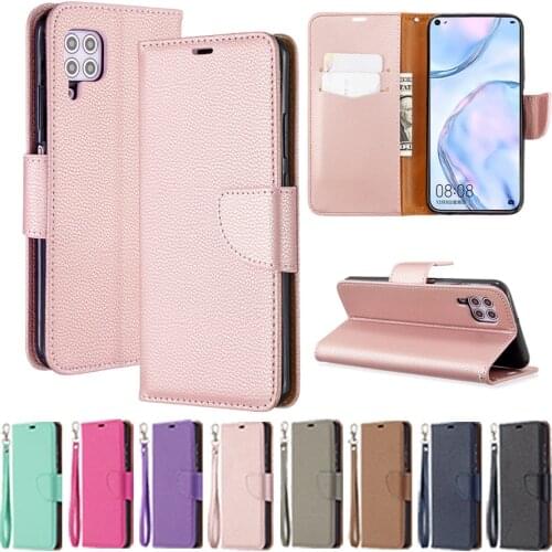 Flip Leather Wallet Litchi Pattern Case For Huawei P50 P50 Pro P40/P30/P20 Lite/Pro P Smart 2021 Mate 30/20 Lite Y5/Y6/Y7 2019