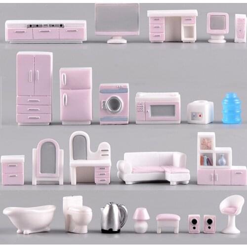 Mini Modern Figurine TV Sofa Fridge Closet Ornaments Model DIY Landscaping Decorations Crafts Miniature Photo Props Accessories