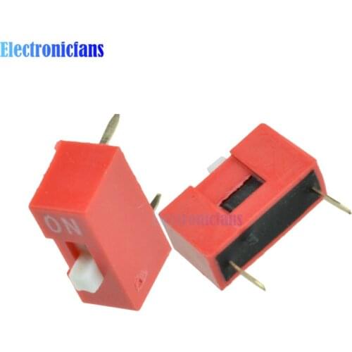 10Pcs Slide Type Switch Module 1-Bit 2.54mm 1 Position Way DIP Red Pitch
