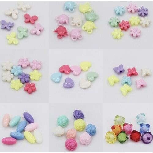 Multi-color&shape DIY craft Necklace Bracelet jewelry making Acrylic pendants spacer loose beads Kids Gift Handcraft Department