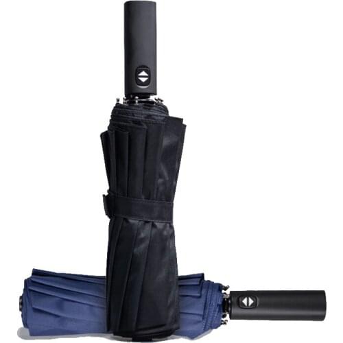 2019 New Windproof 12K Automatic Umbrella Rain Women Three Folding Umbrella Men Business Umbrellas Auto Big Male Paraguas