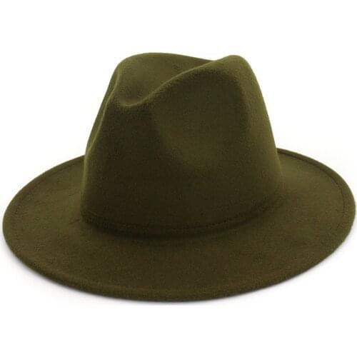 Solid Color Wool Felt Wide Brim Fedora Hats For Child Vintage Jazz Wedding And Church Fedora Hats For Women And Men