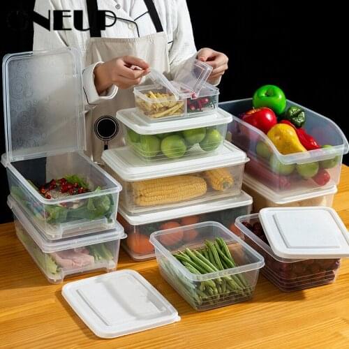ONEUP PP Refrigerator Storage Containers Drawers Kitchen Organizer Transparent Storage Boxes With Drain Shelf For Refrigerator
