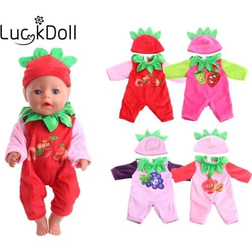 Luckdoll Candy Color Pajamas Set + Hat & Leaves Shape Fit 43 cm baby 18" doll accessories,Kids Best Gift