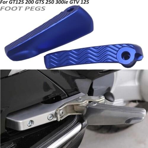 Footpegs For Vespa GT GTS GTV 125 200 250 300 300ie Motorcycle Rear Passenger Foot Pegs Mount Black Pedal Extended Footpegs