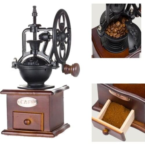European Style Manual Coffee Grinder Hand Cast Iron Retro Handmade Coffee Beans Spice Mini Burr Mill Grinders Kitchen Tool