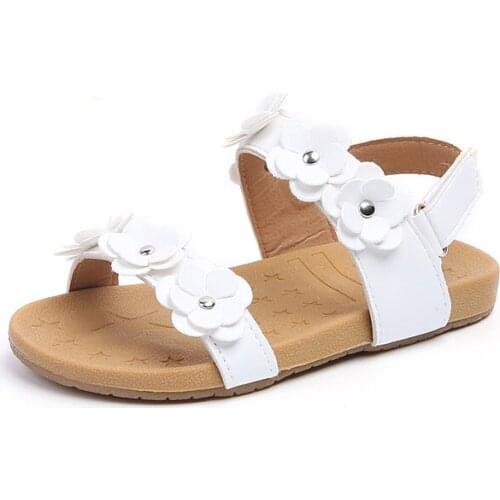 COMFY KIDS Flowers Flat With Girls Sandals Shoes For Baby Toddler Sandals Shoes 1-5 Old Year Fashion Soft Bottom Ankle-Warp shoe