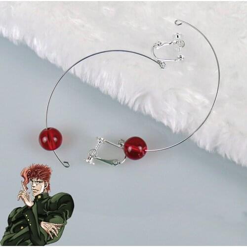 Anime JoJos Bizarre Adventure Cosplay Earrings Kakyoin Noriaki Cherry Shape Ear Clips Accessory Man Woman Ear Hooks Jewelry