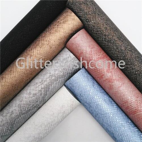 Glitterwishcome 21X29CM A4 Size Vinyl For Bows Metallic Snake Leather, Synthetic leather, Faux Leather Sheets for Bows, GM591A