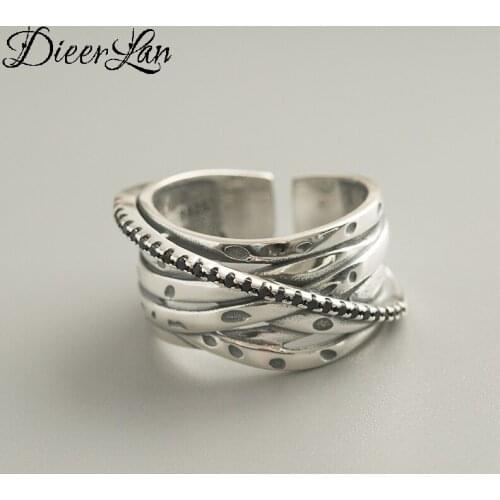 Vintage Silver Color Irregular Chains Rings for Women Bijoux Gift Female Adjustable Size Finger Rings Anillos Wholesale