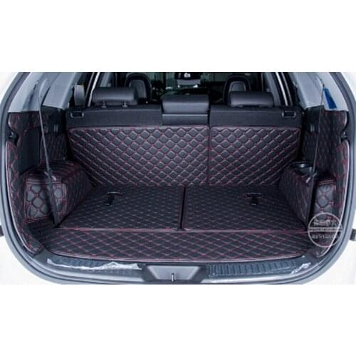 Dedicated car trunk mats for KIA Sorento 7seats 2013 durable waterproof leather luggage mats for Sorento 2014 full surrounded