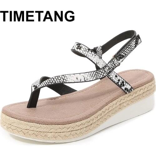 TIMETANG Clogs Wedge Comfort Shoes for Women 2021 Sandals Summer Heels Suit Female Beige Large Size Platform New Gladiator Girls