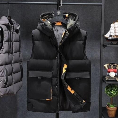 Winter Men Plus Size 7xl Parka Vest Waistcoat Camouflage Jackets Sleeveless Jackets Warm Parka Jacket Men Men Coat Travel Vest
