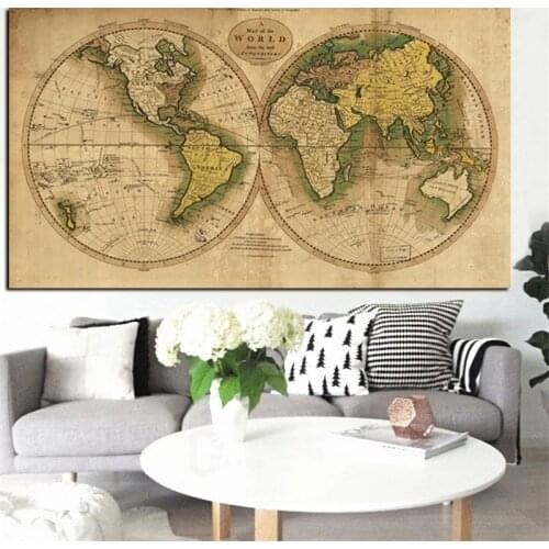 100x50cm full square round diamond painting Vintage Earth World Map puzzle mosaic Diamond Embroidery sale office wall decor