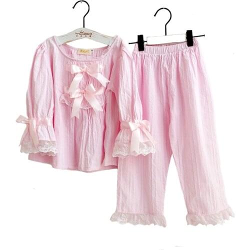 2019 Spring\Autumn Childrens Sets Girls Pajamas Set Long Sleeve 100% Cotton Princess Suit Baby Clothing for 3y-10y