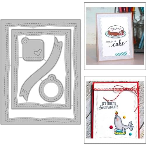 2021 New Rectangle Frame Banners Background Metal Cutting Dies For DIY Craft Making Tag Card Paper Album Scrapbooking No Stamps