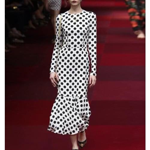 2021 spring new design dress Trumpet / Mermaid Jacquard dresses dot printed women XXL party dress