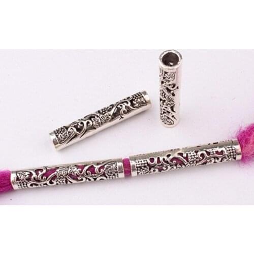 5 Pcs/set Pendant Dreadlock Cuffs Braid Beads Necklace Beard Tubes Antique DIY Bracelet Alloy Fashion Accessories Gifts