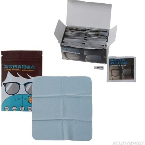 50Pcs Anti-Fog Wipes Glasses Pre-Moistened Antifog Lens Wipe Individually Wrapped Disposable Defogger Eyeglass Wipes F8 Dropship