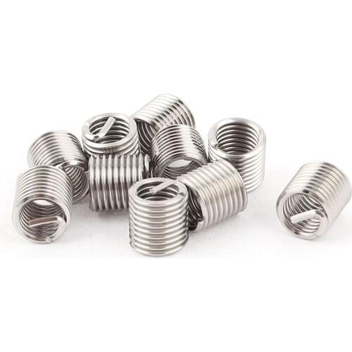 50pcs M6X1.0X 1.5D Wire Thread Insert Helicoil Stainless Steel Easy Install Repair Tool Wire Threaded Inserts