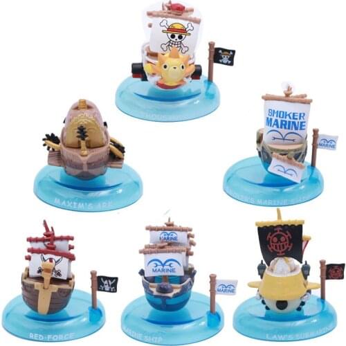 6pcs/set One Piece Luffy Shanks Hancock Red Force Pirate Grand Ship Thousand Sunny Action Figures Pvc Model for Boy Birthday Toy
