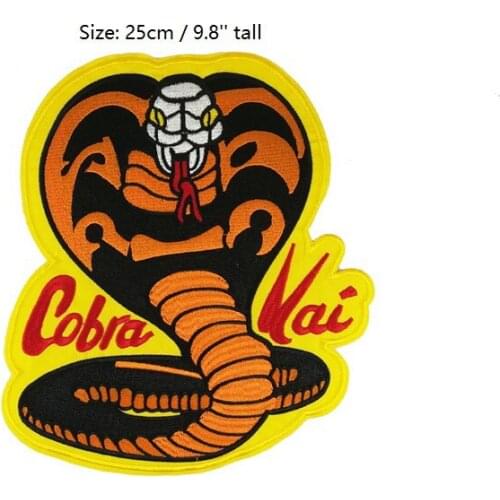 9.8'' The Karate Kid Movie Cobra Kai Snake patch TV Movie Film Series Embroidered iron on sew on badge transfer