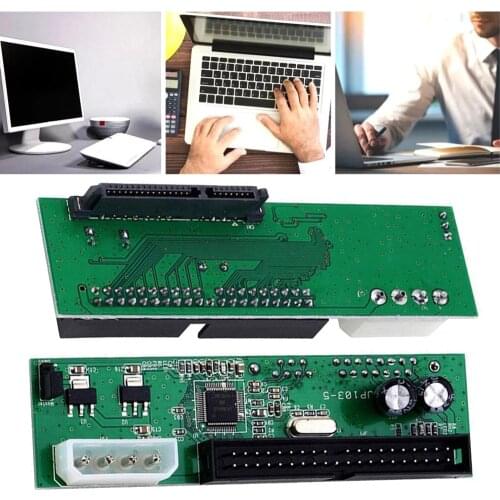 PATA IDE TO SATA Converter Adapter Plug 7+15 Pin 3.5/2.5 SATA HDD DVD Green