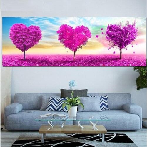 Large size diamond painting crafts Purple Heart Trees mosaic diamond embroidery full drill cross stitch landscape 5d art,EE1809