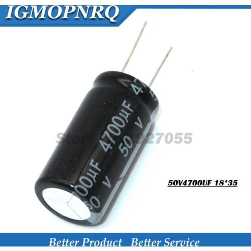 2PCS 50V4700UF 18*35mm 4700UF 50V 18*35 Aluminum electrolytic capacitor new