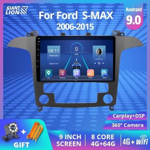 2DIN Android 9.0 Car Radio For Ford S-Max Ford S Max 2007 2008 Auto Stereo Multimedia GPS Navi Navigation WiFi Car DVD Player