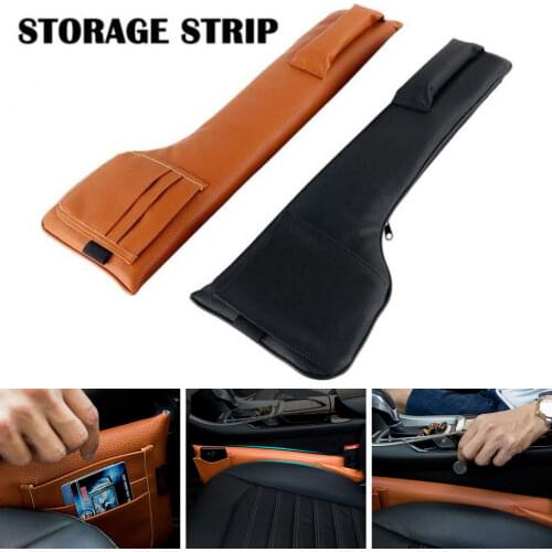 Car Seat Side Gap Slit Black Pocket Bar Phone Card Storage Organizer Bag Car Seat Pad Safety Belt Storage Auto Accessories