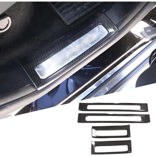 For Mercedes Benz G Class W463 G350 2019 2020 Real Carbon Fiber Door Sill Protect Plate Trim Interior Car Accessories